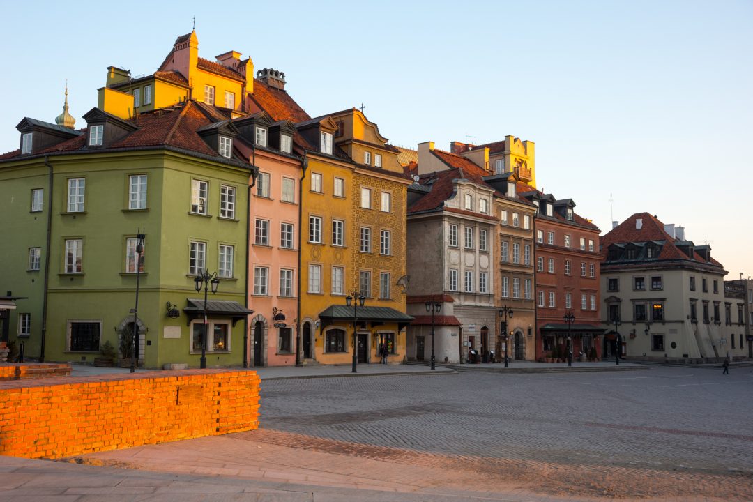 Morning light in old town Warsaw