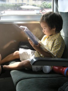 Reading on the train